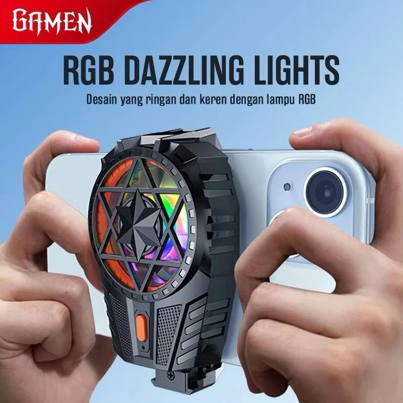 Pekanbaru Gamen Gmr02S Mobile Funcooler Kipas Pendingin Hp Cooling Fan Gaming Rgb With Battery Rechargeable