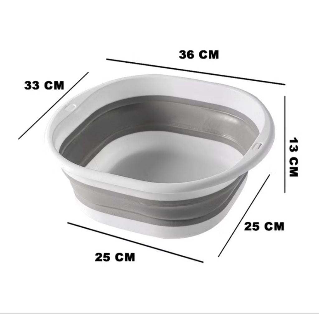 Pekanbaru Ember Lipat Silikon Baskom Portable Water Bucket Foldable Ember Plastik Anti Bocor