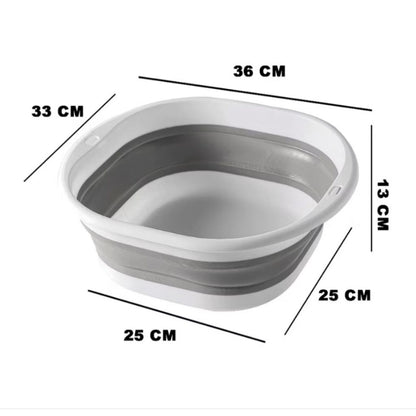 Pekanbaru Ember Lipat Silikon Baskom Portable Water Bucket Foldable Ember Plastik Anti Bocor