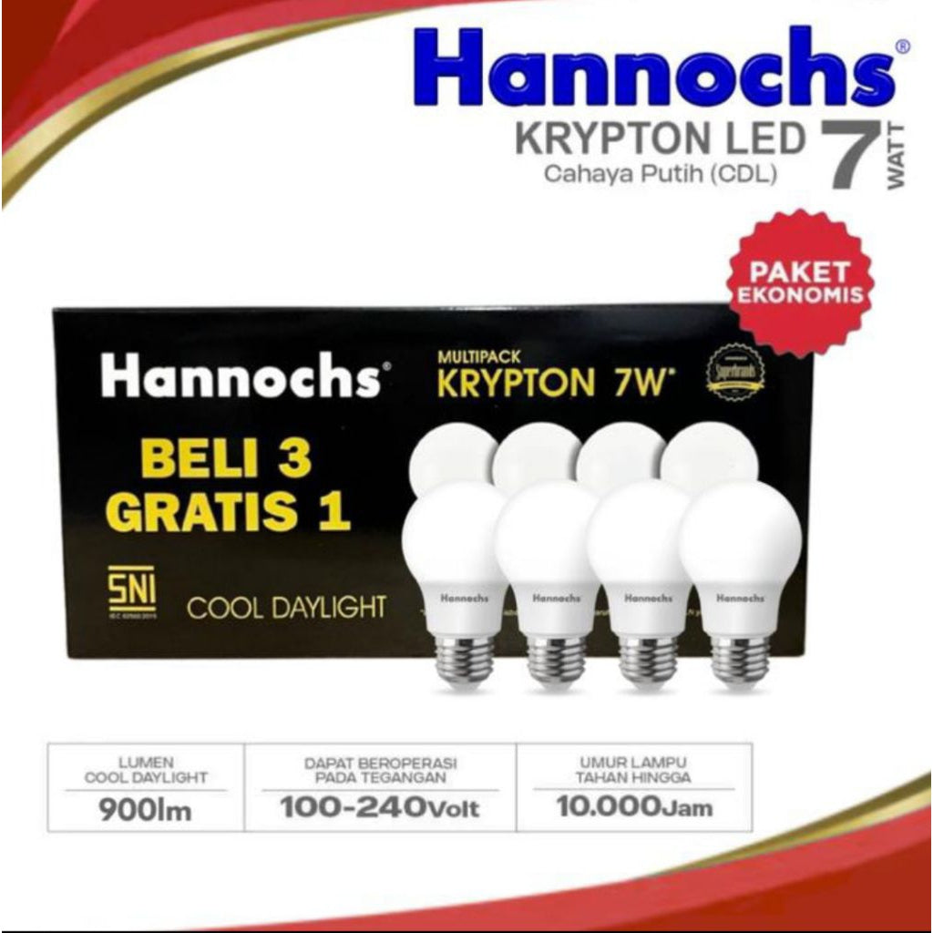 Pekanbaru Lampu Led Hannochs Krypton Multipack 3 Bonus 1 3W 5W 7W 9W