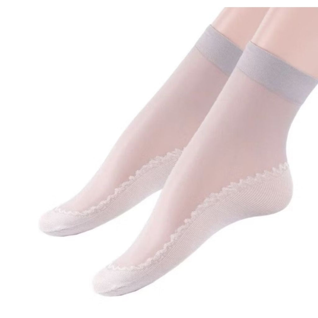 Pekanbaru Kaos Kaki Pendek Sock Motif Transparan Wanita Kaus Kaki