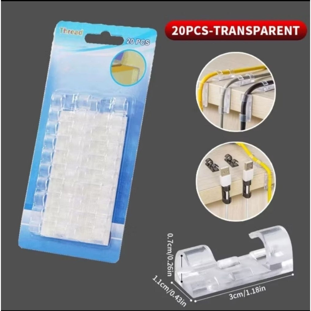 Pekanbaru Klip Kabel Organizer 20Pcs Cable Clip Per Pack Pengikat Perapih Kabel