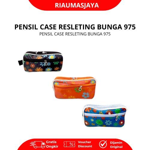 Pekanbaru Tempat Pensil Kain Resleting 2 Motif Bunga 975/ Tempat Kosmetik /Tempat Serbaguna Murah