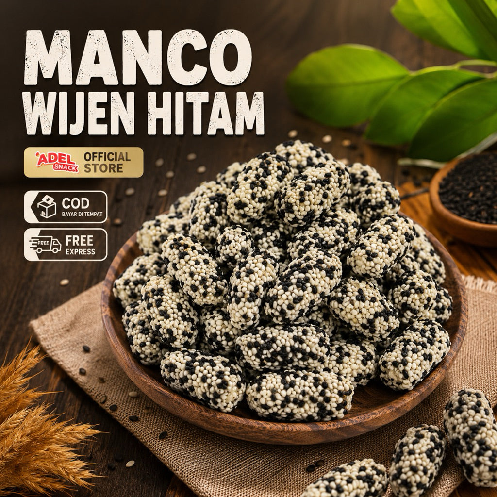 Pekanbaru (BERAT 1KG) KUE MANCO HITAM WIJEN | TAI KUCING | MANCHO WIJEN HITAM | MANCO ZEBRA (BERAT 1KG)