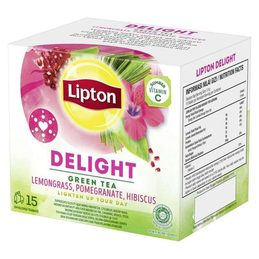Pekanbaru Lipton Delight Green Tea Lemongrass Pomegrante Hibiscus [15 Pcs]