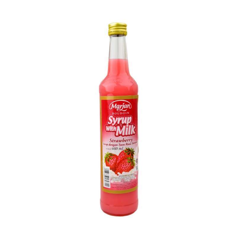 Pekanbaru Marjan Milk Strawberry Syrup 460Ml Botol