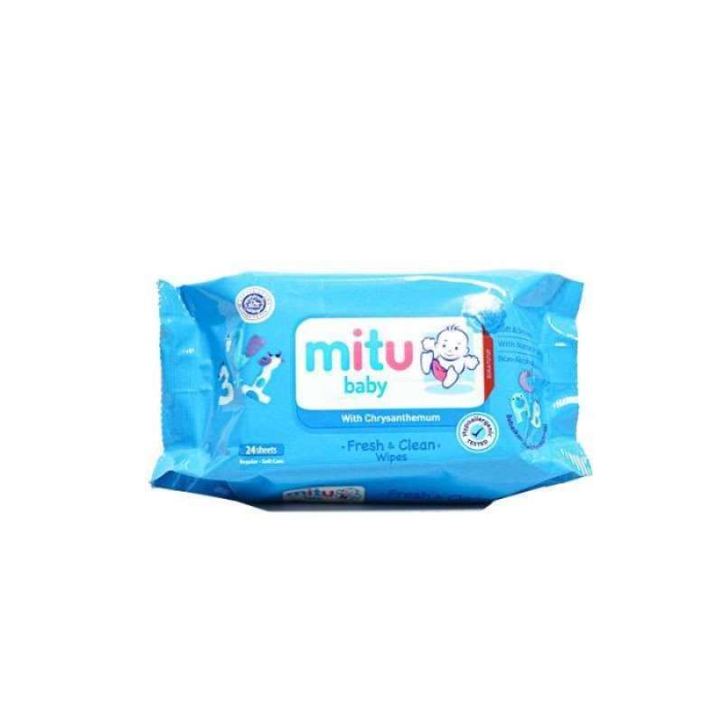 Pekanbaru Mitu Baby Wipes Blue 24'S Rfl
