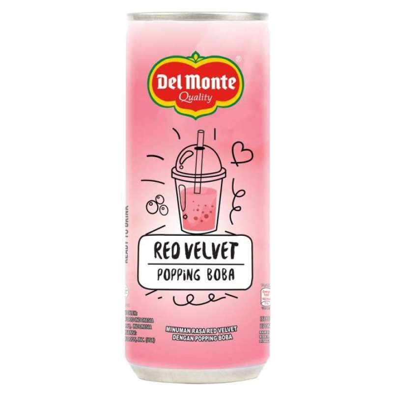 Pekanbaru Delmonte Rtd Boba Red Velvet 240Ml Can