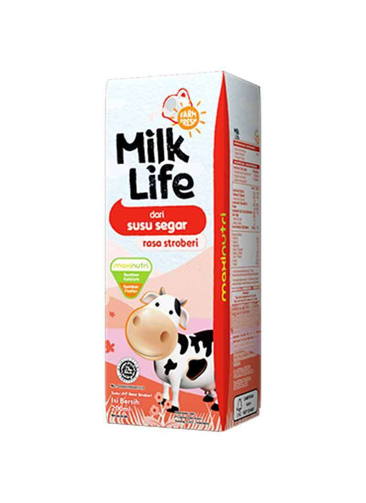 Pekanbaru Milk Life Uht Teens Strawberry 200Ml
