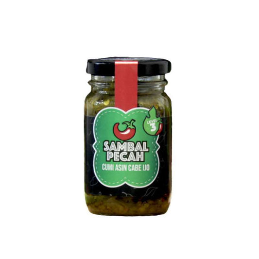 Pekanbaru Sambal Pecah Cumi Asin Cb Ijo Lvl 3 100G