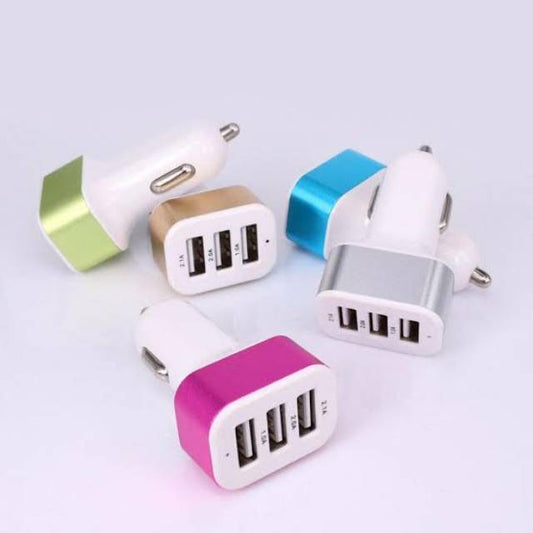 Pekanbaru HR- Adaptor Charger 3 Output Kepala Batok Travel Adapter Port USB 3.1A Warna Colokan 3in1 CHARGER MOBIL