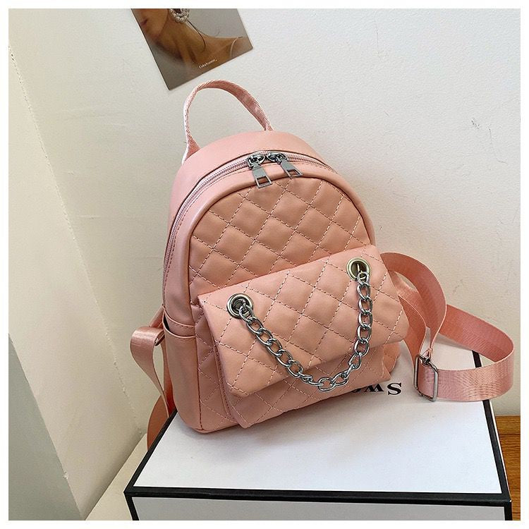 Pekanbaru Tas Ransel Mini Backpack Kecil With Additional Chain Tas Mini Selempang Unik Berkualitas Bahan Kulit Imut Tali Adjustable Serbaguna Multifungsi Korean Style