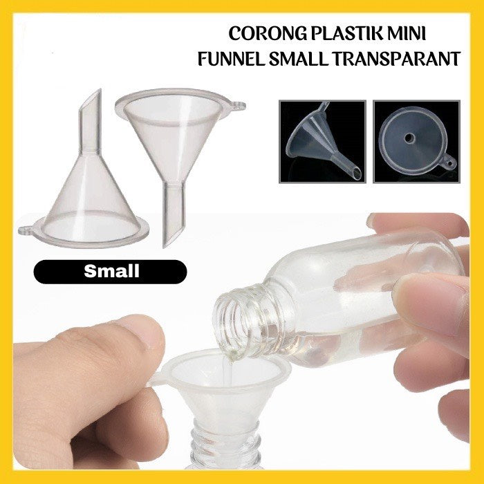 Pekanbaru HR-Corong Mini Plastik Transparant Funnel Small Untuk Refill Parfume Oil / Corong Kecil Minyak Wangi Essential dan untuk minuman Serbaguna