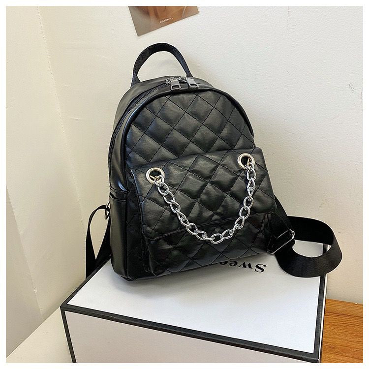 Pekanbaru Tas Ransel Mini Backpack Kecil With Additional Chain Tas Mini Selempang Unik Berkualitas Bahan Kulit Imut Tali Adjustable Serbaguna Multifungsi Korean Style