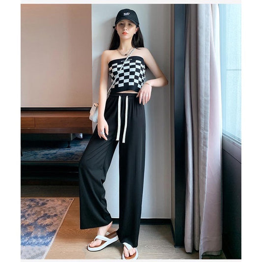 Pekanbaru Celana Panjang Kulot Loose Pants Celana Karet Cullote Tali Depan Celana Formal Kasual Simple Polos Corak Garis Elegan Berkualitas Premiumx