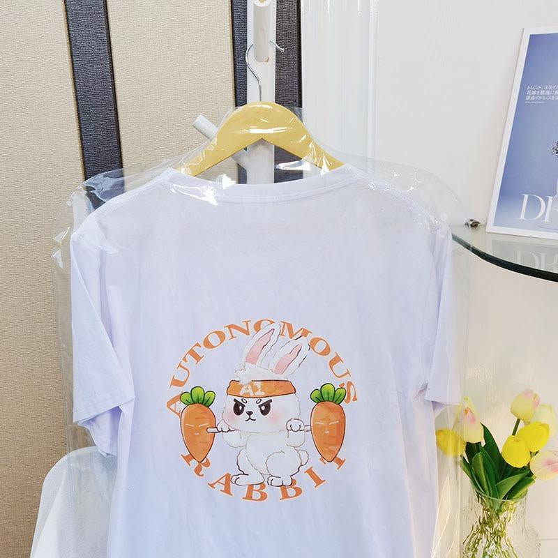 Pekanbaru Kaos Oversize Carrot Bunny Champion I Am The First Autonomous Rabbit Kelinci Olahraga Wortel T-shirt Sablon Berkualitas Unisex Couple Korean Style
