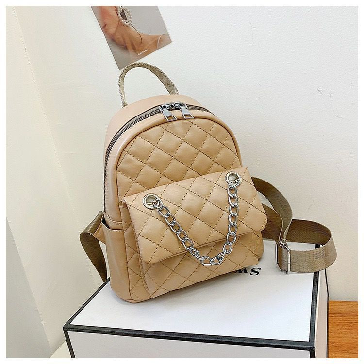 Pekanbaru Tas Ransel Mini Backpack Kecil With Additional Chain Tas Mini Selempang Unik Berkualitas Bahan Kulit Imut Tali Adjustable Serbaguna Multifungsi Korean Style
