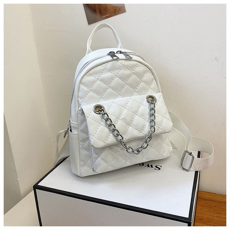 Pekanbaru Tas Ransel Mini Backpack Kecil With Additional Chain Tas Mini Selempang Unik Berkualitas Bahan Kulit Imut Tali Adjustable Serbaguna Multifungsi Korean Style