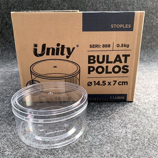 Pekanbaru Toples Unity 888 (500Gr) Bulat Polos Per Box (Instan Only)