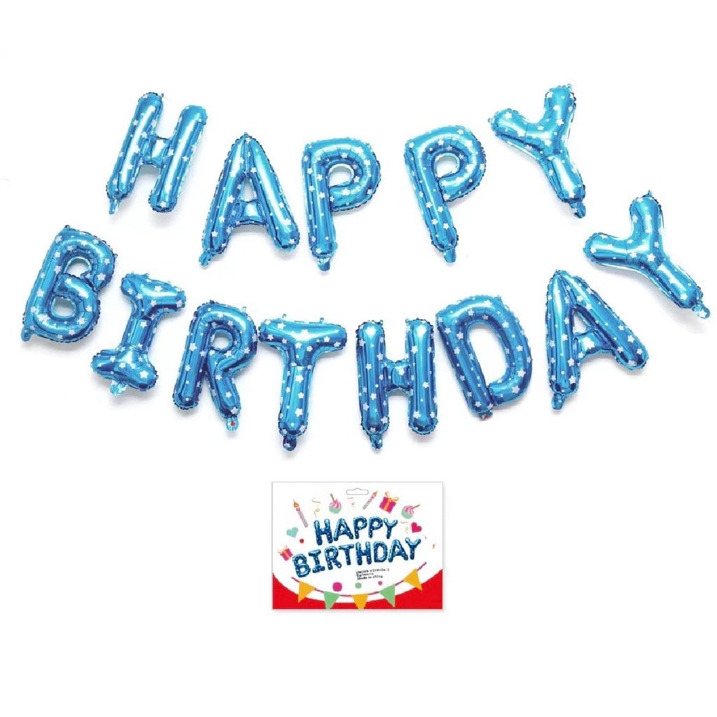 Pekanbaru HR-PAKET BALON HAPPY BIRTHDAY Warna Warni 1 Set Balon Foil Rainbow 34 Cm Balon Ulang Tahun  Murah