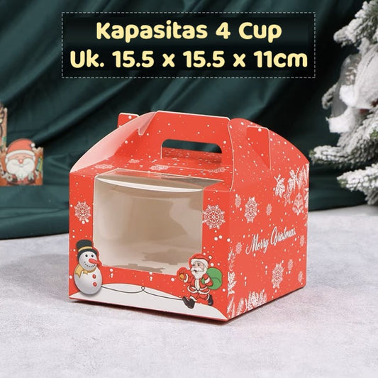Pekanbaru Christmas Cupcakes Box / Kotak Cupcake Natal Gagang Berbagai Ukuran