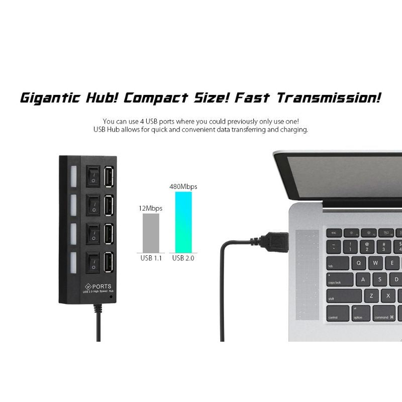 Pekanbaru (4 In 1 )Usb Hub Saklar 4 Port Output On/Off 4In1 High Speed Usb Hub 4 In 1 Usb