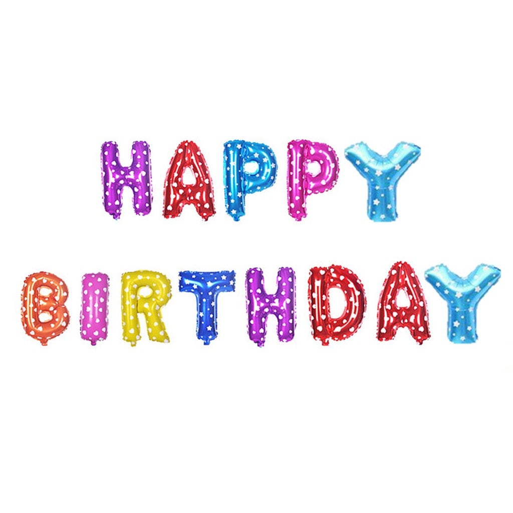 Pekanbaru HR-PAKET BALON HAPPY BIRTHDAY Warna Warni 1 Set Balon Foil Rainbow 34 Cm Balon Ulang Tahun  Murah