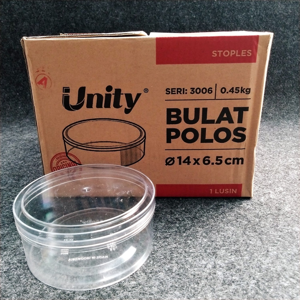 Pekanbaru Toples Unity 3006 (450Gr) Bulat Polos Per Box (Instan Only)