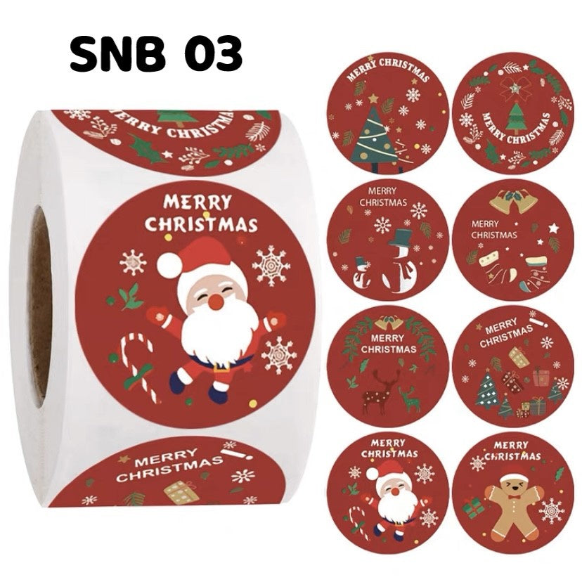 Pekanbaru Sticker Hampers Natal Bulat Per Pack