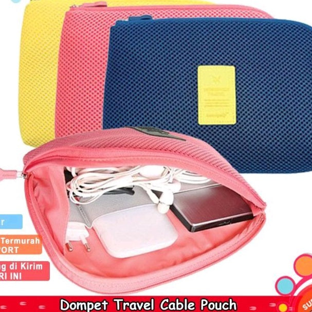 Pekanbaru Dompet Travel Pouch / Organizer Cable Pouch Travel / Shockproof Mesh Travel