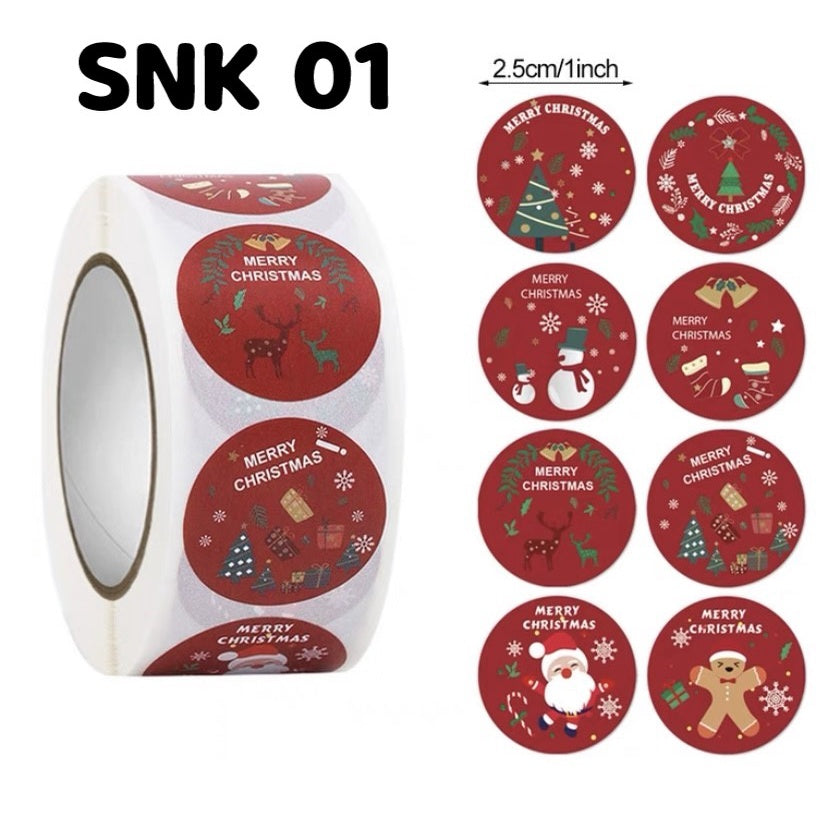 Pekanbaru Sticker Hampers Natal Bulat Dia 2,5Cm (Per 10Pcs)