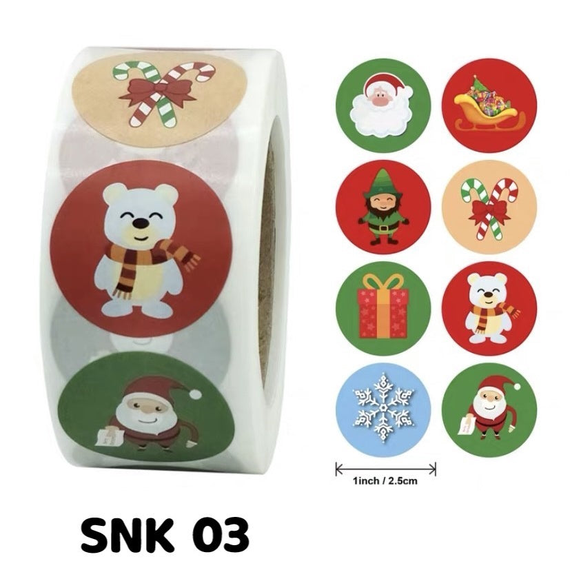 Pekanbaru Sticker Hampers Natal Bulat Dia 2,5Cm (Per 10Pcs)