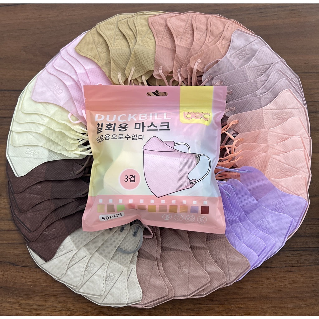 Pekanbaru Masker Duckbill Mix warna isi 50 pcs 3 ply Masker warna warni duckbill