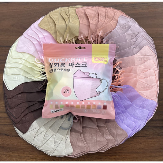 Pekanbaru Masker Duckbill Mix warna isi 50 pcs 3 ply Masker warna warni duckbill