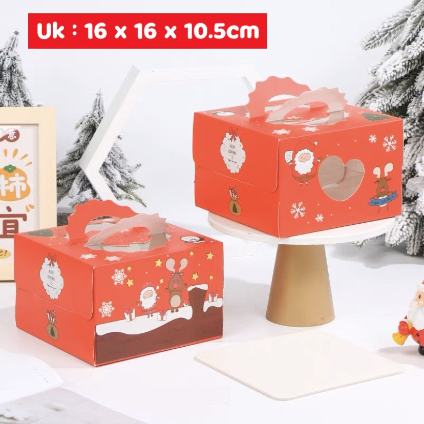 Pekanbaru Christmas Cake Box / Kotak Kue Natal Handle Berbagai Ukuran