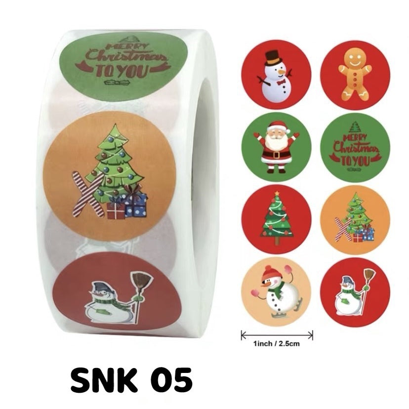 Pekanbaru Sticker Hampers Natal Bulat Dia 2,5Cm (Per 10Pcs)