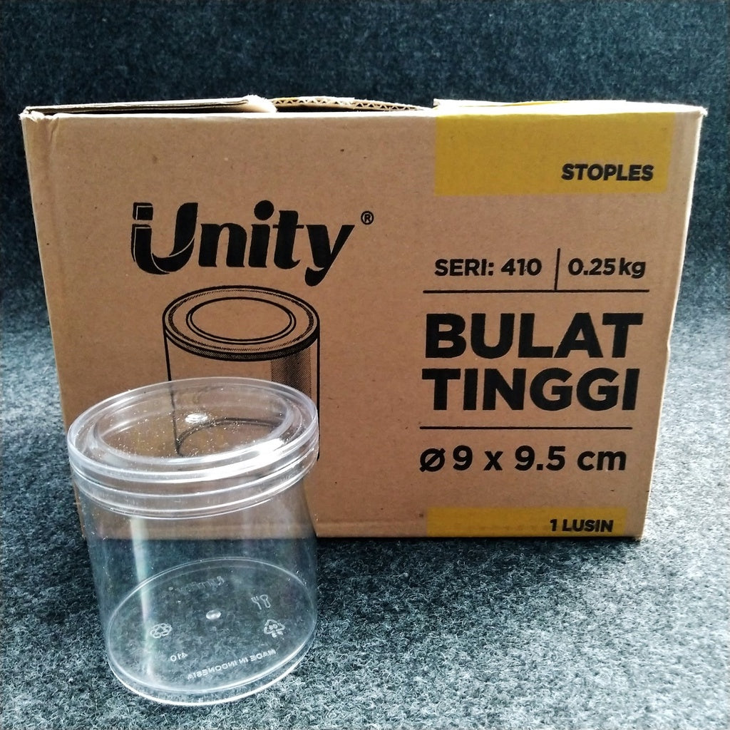Pekanbaru Toples Unity 410 (250Gr) Bulat Tinggi Per Box (Instan Only)