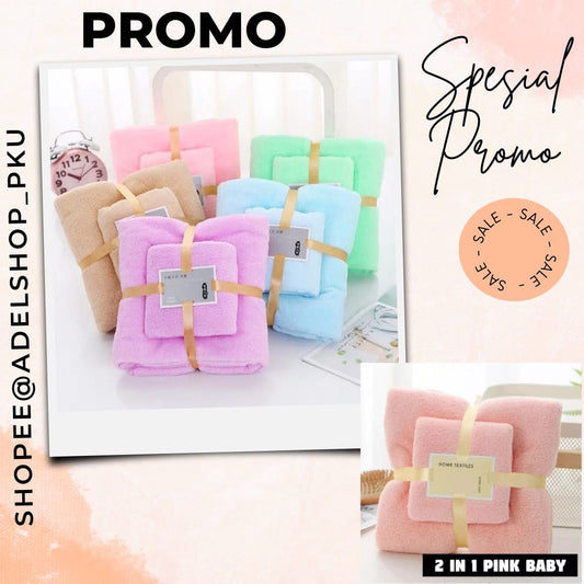 Pekanbaru Handuk Set 2 in 1 Handuk Mandi  Premium Super Serap/ Handuk Serap Air / Handuk Souvenir Pernikahan