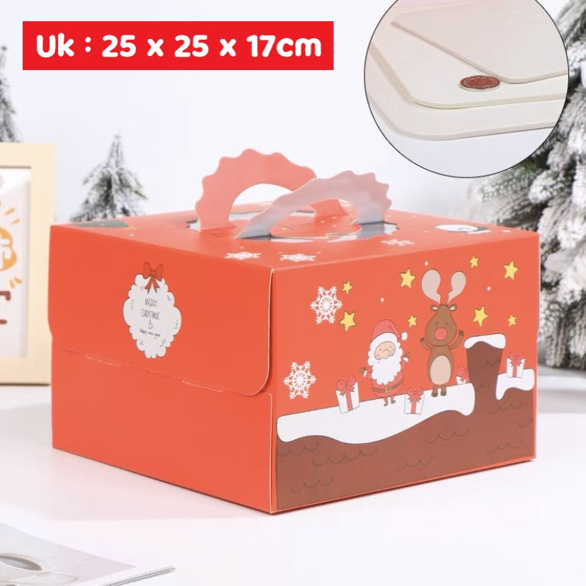 Pekanbaru Christmas Cake Box / Kotak Kue Natal Handle Berbagai Ukuran