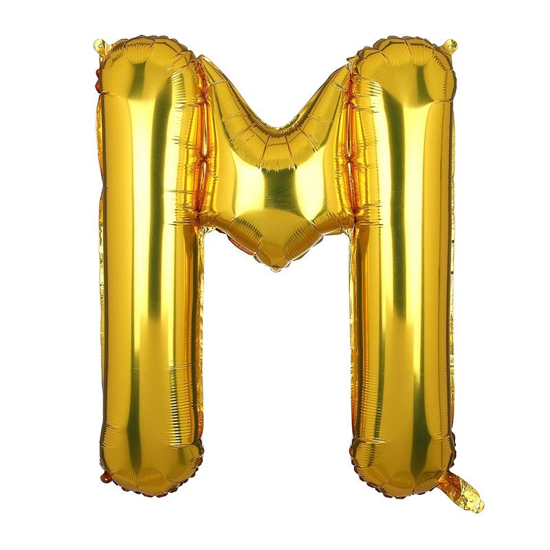 Pekanbaru HR-BALON FOIL GOLD HURUF ±40cm Ballon Foil Abjad Alphabet Polos Balon Huruf Satuan ± 40 Cm Murah