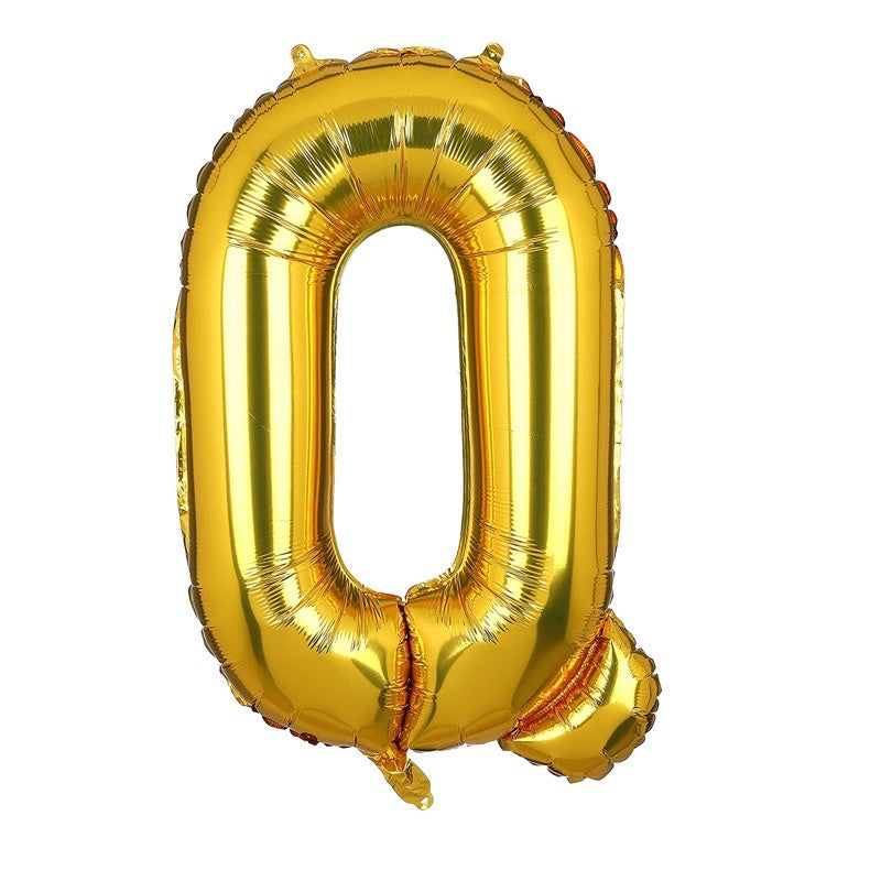 Pekanbaru HR-BALON FOIL GOLD HURUF ±40cm Ballon Foil Abjad Alphabet Polos Balon Huruf Satuan ± 40 Cm Murah
