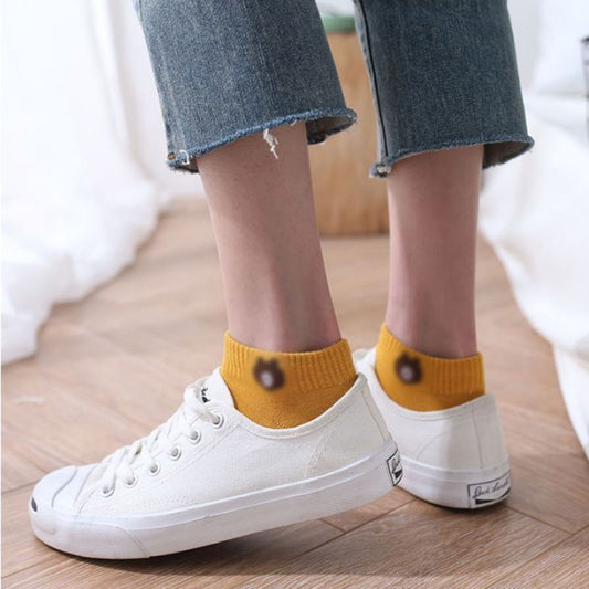 Pekanbaru Kaos Kaki Beruang Coklat / Kaos Kaki Ankle Cute / Short Socks / Kaos