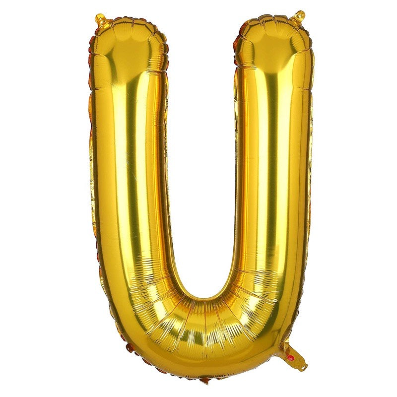 Pekanbaru HR-BALON FOIL GOLD HURUF ±40cm Ballon Foil Abjad Alphabet Polos Balon Huruf Satuan ± 40 Cm Murah