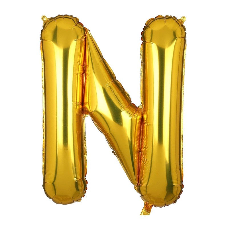 Pekanbaru HR-BALON FOIL GOLD HURUF ±40cm Ballon Foil Abjad Alphabet Polos Balon Huruf Satuan ± 40 Cm Murah