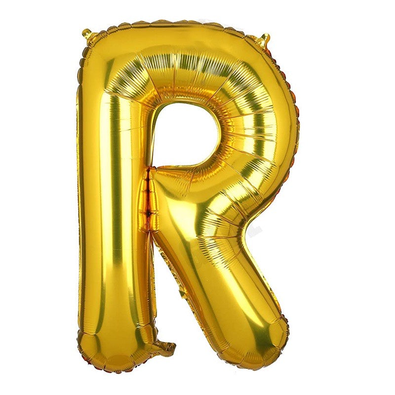 Pekanbaru HR-BALON FOIL GOLD HURUF ±40cm Ballon Foil Abjad Alphabet Polos Balon Huruf Satuan ± 40 Cm Murah