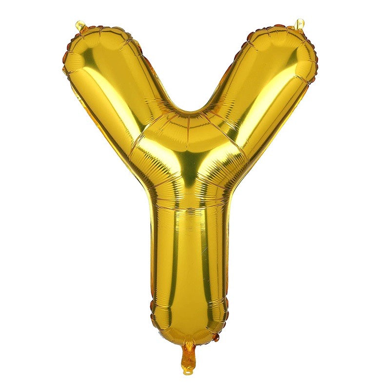 Pekanbaru HR-BALON FOIL GOLD HURUF ±40cm Ballon Foil Abjad Alphabet Polos Balon Huruf Satuan ± 40 Cm Murah