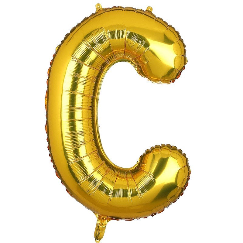 Pekanbaru HR-BALON FOIL GOLD HURUF ±40cm Ballon Foil Abjad Alphabet Polos Balon Huruf Satuan ± 40 Cm Murah