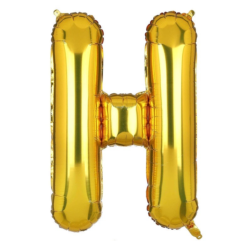 Pekanbaru HR-BALON FOIL GOLD HURUF ±40cm Ballon Foil Abjad Alphabet Polos Balon Huruf Satuan ± 40 Cm Murah