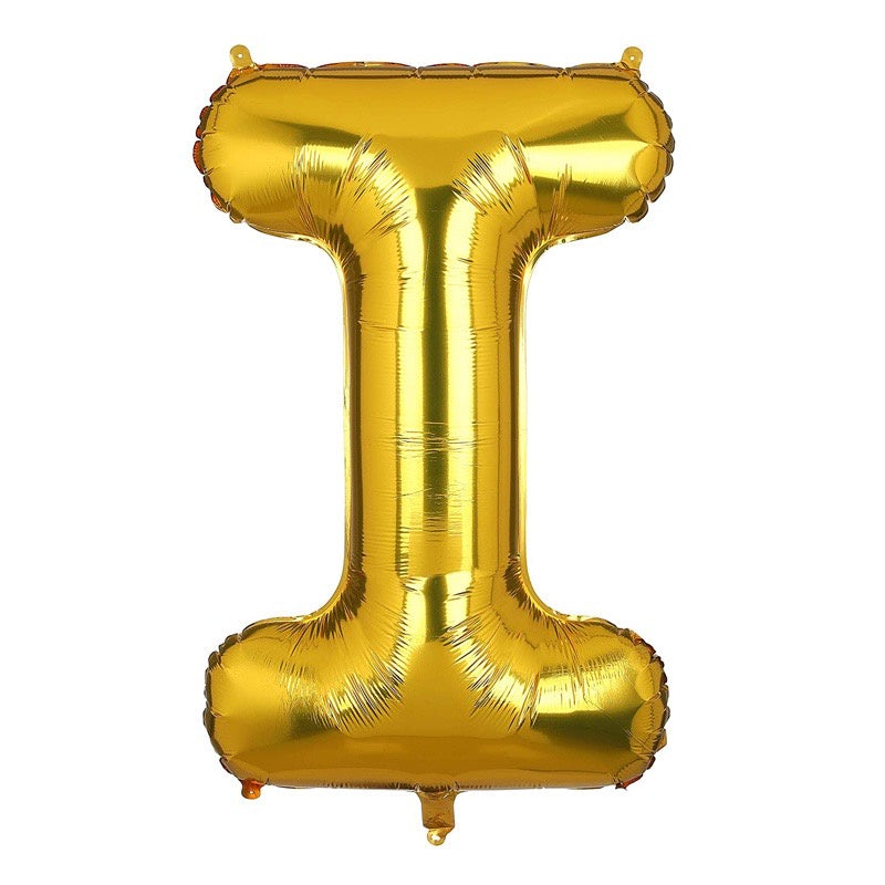 Pekanbaru HR-BALON FOIL GOLD HURUF ±40cm Ballon Foil Abjad Alphabet Polos Balon Huruf Satuan ± 40 Cm Murah