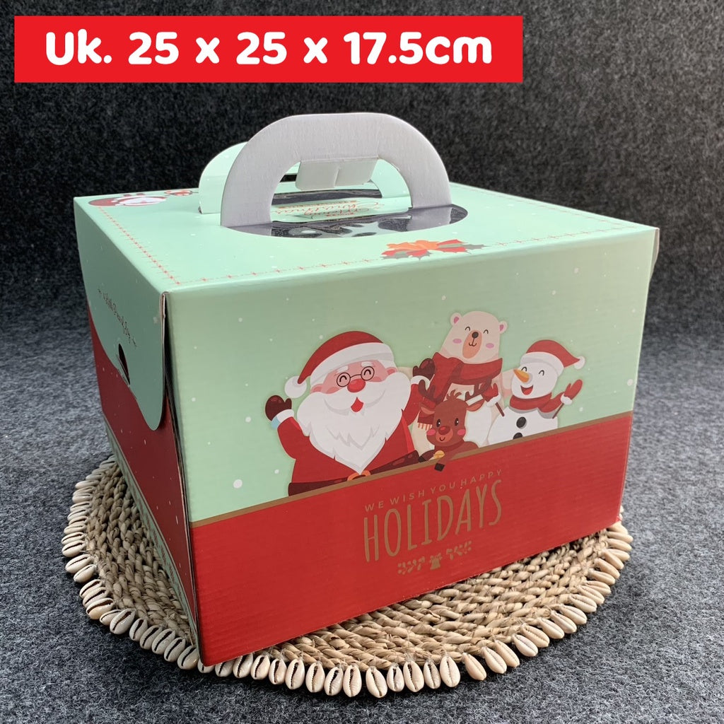 Pekanbaru Christmas Cake Box / Kotak Kue Natal Handle Berbagai Ukuran